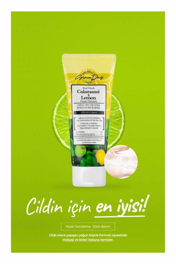 Kalamansi Ve Limon Özü Ile Yağ Dengeleyici Temizleyici Köpük Calamansi Lemon Foam Cleanser - 2