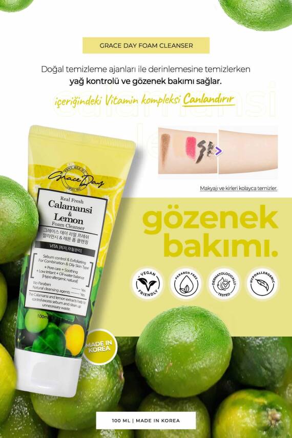 Kalamansi Ve Limon Özü Ile Yağ Dengeleyici Temizleyici Köpük Calamansi Lemon Foam Cleanser - 3