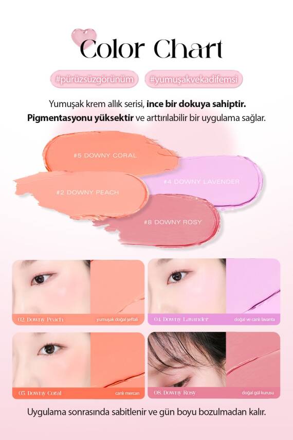 Kalıcı ve Doğal Görünümlü Krem Allık BBIA Ready To Wear Downy Cheek - 13