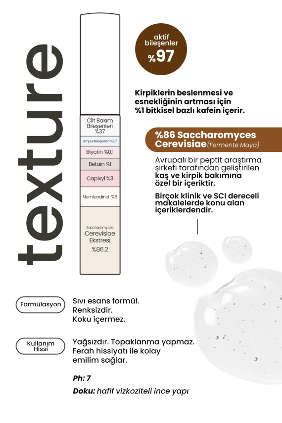 Kaş ve Kirpik Uzatıcı ve Besleyici Vegan Serum Derma Factory Peptide Eyelash Ampoule - 6