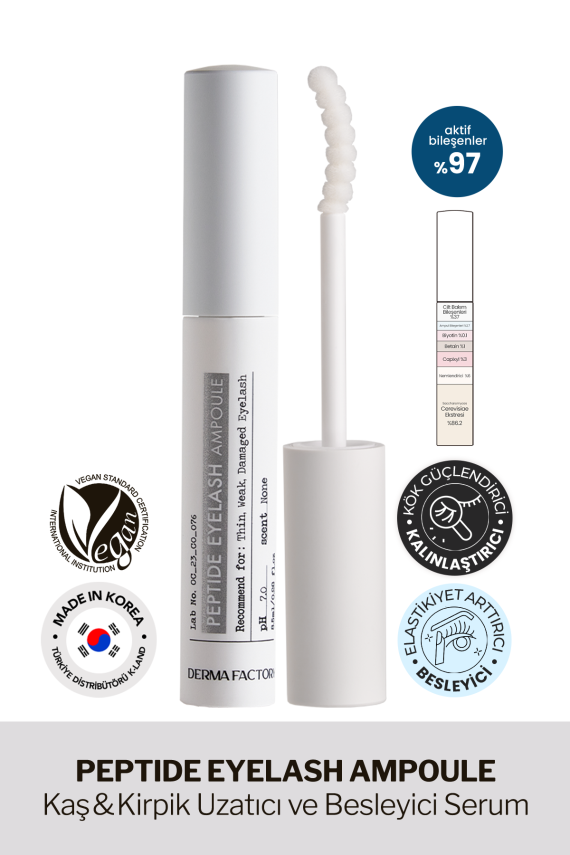 Kaş ve Kirpik Uzatıcı ve Besleyici Vegan Serum Derma Factory Peptide Eyelash Ampoule - 2