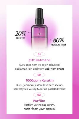 Keratin İçeren Nemlendirici ve Isı Koruyucu Onarıcı Saç Spreyi LADOR Keratin Oil Mist Fig - 5