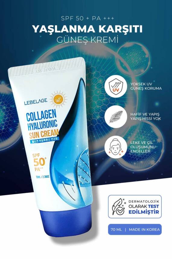 Kolajen Güneş Kremi Spf 50 + Pa +++ Collagen Hyaluronic Sun Cream - 3