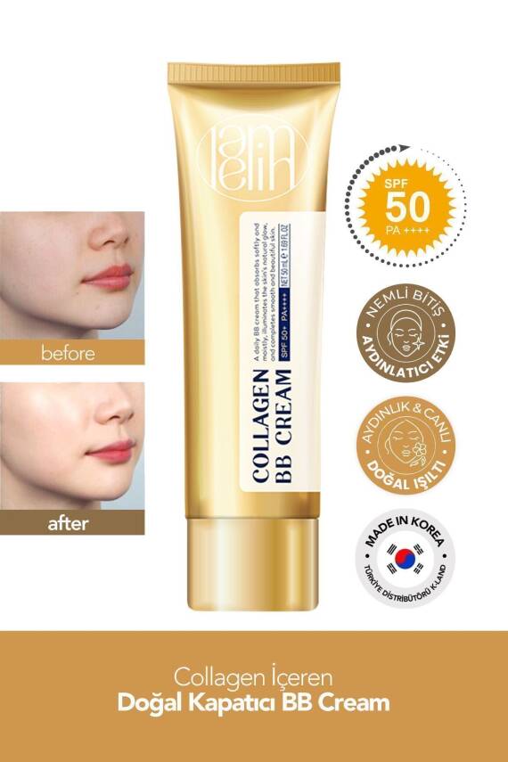 Kolajen İçeren Doğal Kapatıcılık Sağlayan Nemlendirici SPF 50 + PA ++++ Lamelin Collagen BB Cream - 1