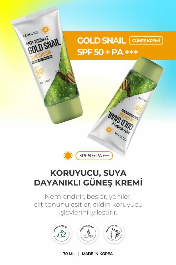 Leke Ve Kırışıklık Karşıtı Salyangoz Özü Içeren Gold Snail Spf 50 + Güneş Kremi - 3