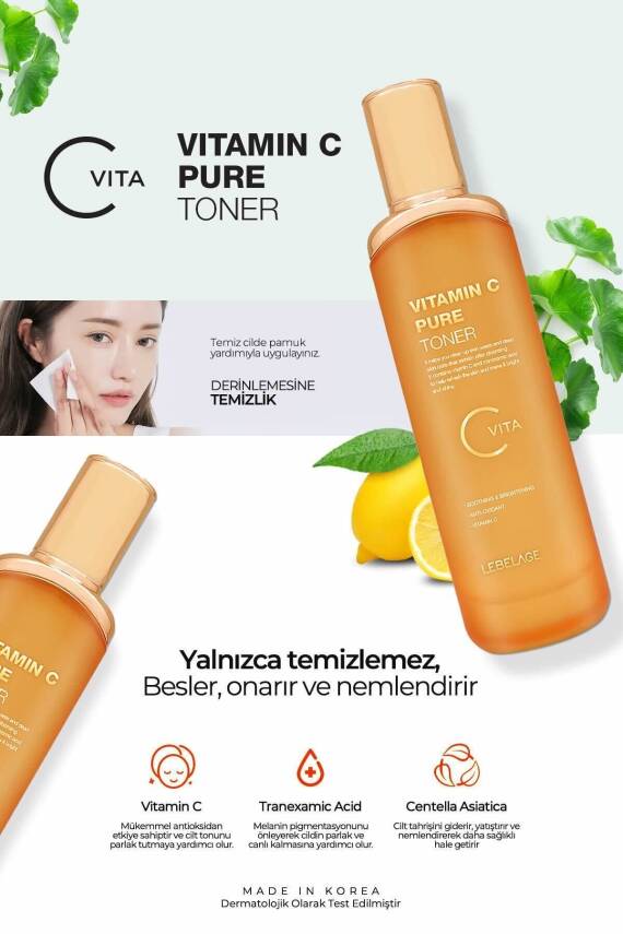 Lekeli ve Donuk Ciltler İçin Aydınlatıcı ve Antioksidan C Vitamin Tonik Vıta C Toner - 2