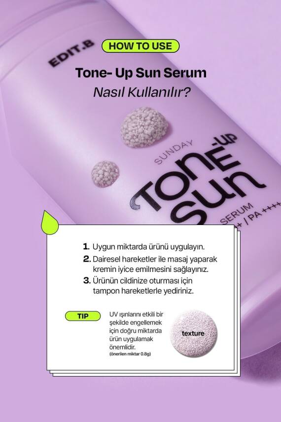 Makyaj Bazı Olarak Da Kullanılabilen Nemlendirici Aydınlatıcı Etkili Edıt.b Tone-up Sun Serum Spf50 - 4