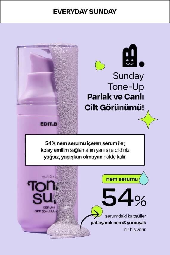 Makyaj Bazı Olarak Da Kullanılabilen Nemlendirici Aydınlatıcı Etkili Edıt.b Tone-up Sun Serum Spf50 - 6