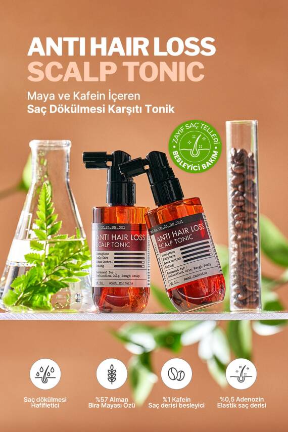 Maya ve Kafein İçeren Saç Dökülmesi Karşıtı Tonik Derma Factory Anti Hair Loss Scalp Tonic 100ml - 2