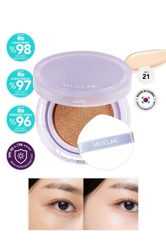 Melatonin İçeren Cushion Fondöten MAXCLINI Luminous Cushion Foundation SPF 50 + PA ++++ - 6