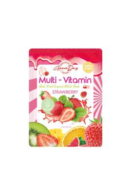 Multivitamin Çilek Yoğun Nemlendirici Kağıt Maske Grace Day Strawberry Sheet Mask ( Vegan Maske ) - 1