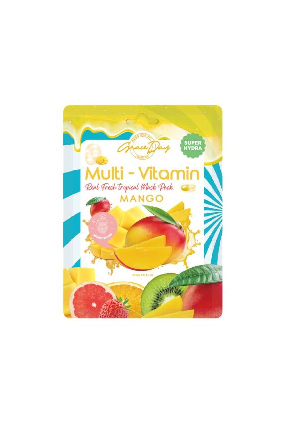 Multivitamin Mango Yoğun Nemlendirici Kağıt Maske Grace Day Mango Sheet Mask ( Vegan Maske ) - 1