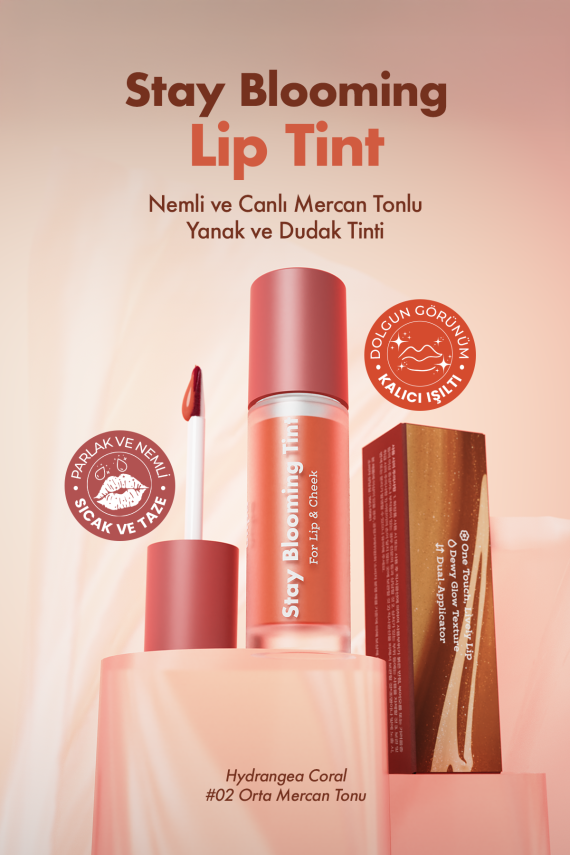 Nemli ve Canlı Mercan Tonlu Yanak ve Dudak Tinti UNPA Bubi Bubi Stay Blooming Tint - 4