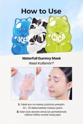 Niasinamid İçeren Su Bazlı Aydınlatıcı Yarı Jel Yüz Maskesi EDIT.B Waterfull Gummy Mask MILK - 6