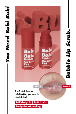 Ölü Derileri Arındıran Köpüren Dudak Peelingi UNPA Bubi Bubi Lip Scrub Red - 5