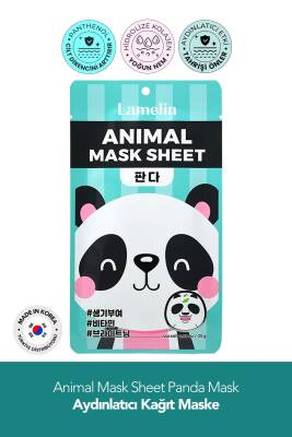 Panda Desenli Eğlenceli; Aydınlatıcı Kağıt Maske Lamelin Animal Panda Mask - 1