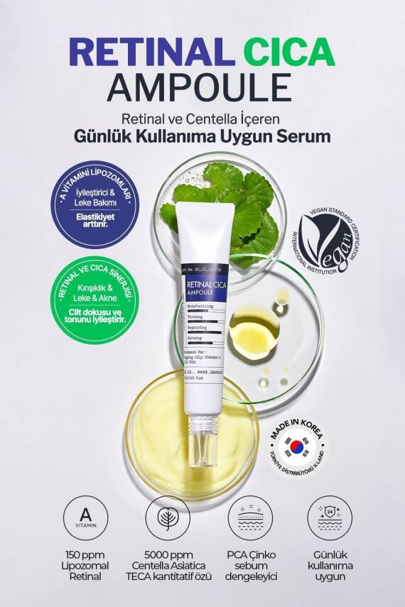 Retinal ve Centella İçeren Günlük Kullanıma Uygun Serum Derma Factory Retinal Cica Ampoule 30ML - 3