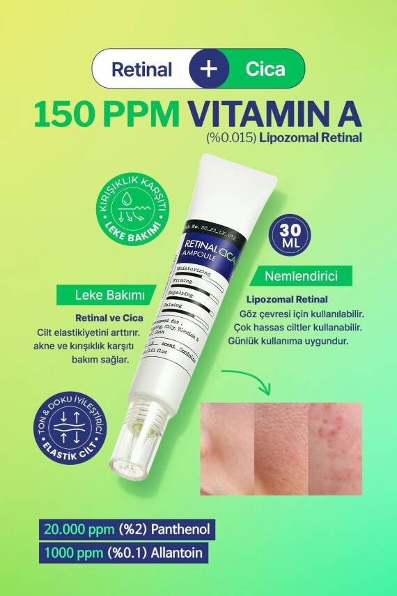 Retinal ve Centella İçeren Günlük Kullanıma Uygun Serum Derma Factory Retinal Cica Ampoule 30ML - 4