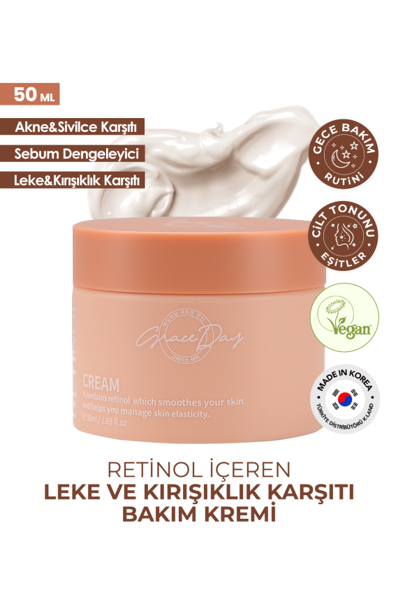 Retinol İçeren Leke; Millia ve Kırışıklık Karşıtı Vegan Göz Kremi Grace Day Retinol Eye Cream 30ml - 2