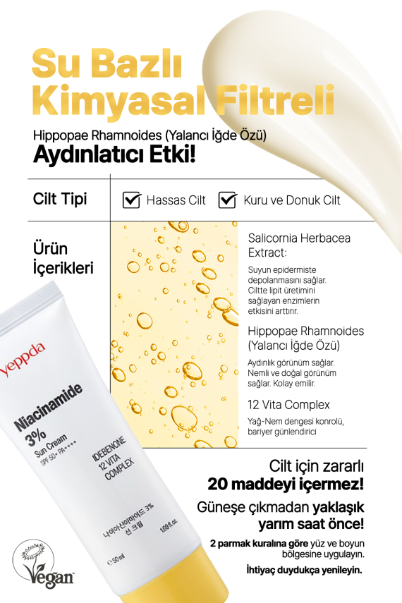 Su Bazlı Aydınlatıcı Krem Niacinamide %3 Tone Up Cream 50 ml 8809452673938; One Size - 6