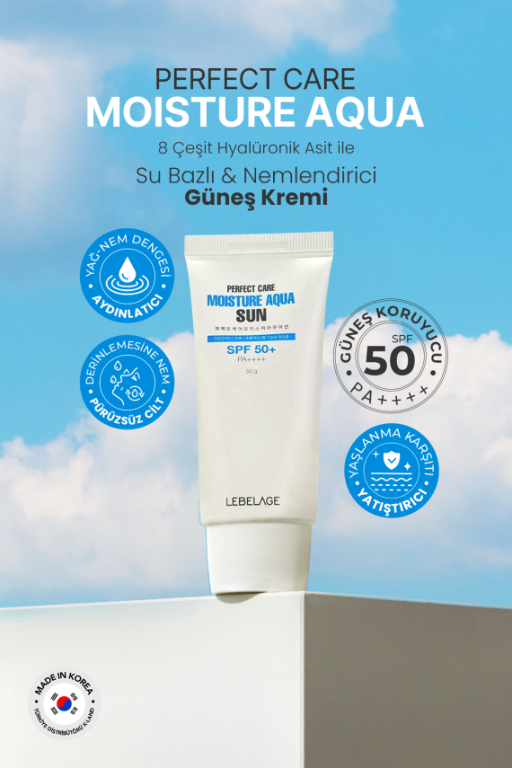 Su Bazlı Nemlendirici Güneş Kremi LEBELAGE Perfect Care Moisture Aqua Sun Cream SPF 50+ PA++++ - 5