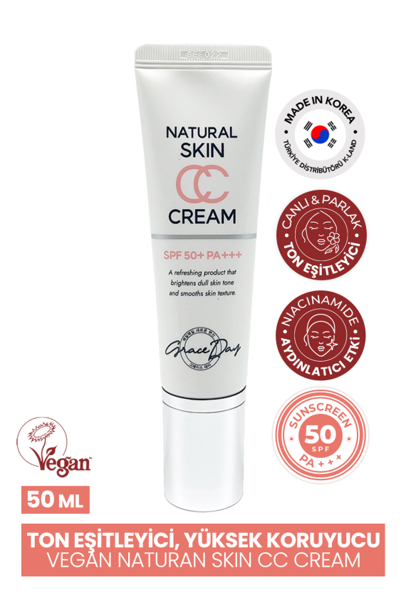 Ton Eşitleyici Vegan CC Krem SPF 50+ PA+++ GRACE DAY Natural Skin CC Cream - 2