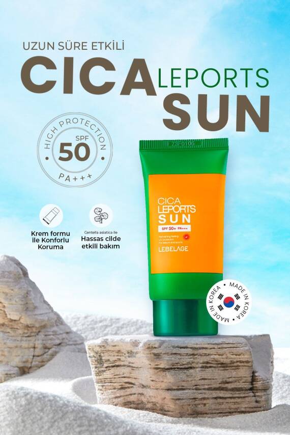 Uzun Süre Etkili Koruma Sağlayan Kore Güneş Kremi Cica LEPORTS Sun SPF50+ PA+++ 30ml - 4