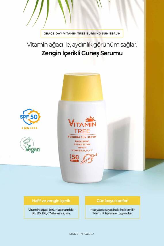 Vitamin Ağacı Ile Aydınlık Görünüm Sağlayan Güneş Koruyucu Serum Burning Sun Serum Spf50+ - 2