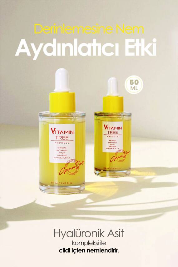 Vitamin Ağacı Özü ve %5 Niacinamid ile Aydınlatıcı Vegan Serum GRACE DAY Vitamin Tree Ampoule 50ml - 3