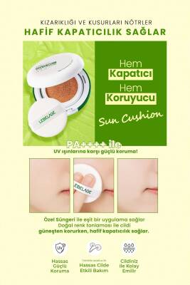 Yağlanma Karşıtı Centella İçeren Kapatıcı Güneş Koruyucu LEBELAGE NO Sebum Cushion SPF50+ pa++++ - 2