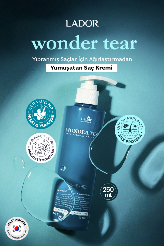 Yağlı Saçlar İçin Saçı Ağırlaştırmadan Yumuşatan Saç Kremi Lador Wonder Tear 250 ml - 7