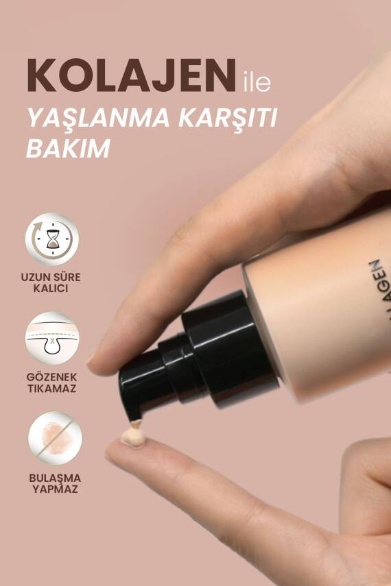 Yağlı ve Karma Ciltler İçin Fondöten SPF 50+ PA +++ LEBELAGE Collagen No Sebum Foundation no 13 - 5