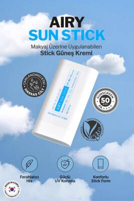 Yağlı ve Karma Ciltler İçin Mat Stick Güneş Koruyucu Derma Factory Airy Sun Stick SPF 50+ PA++++ - 3