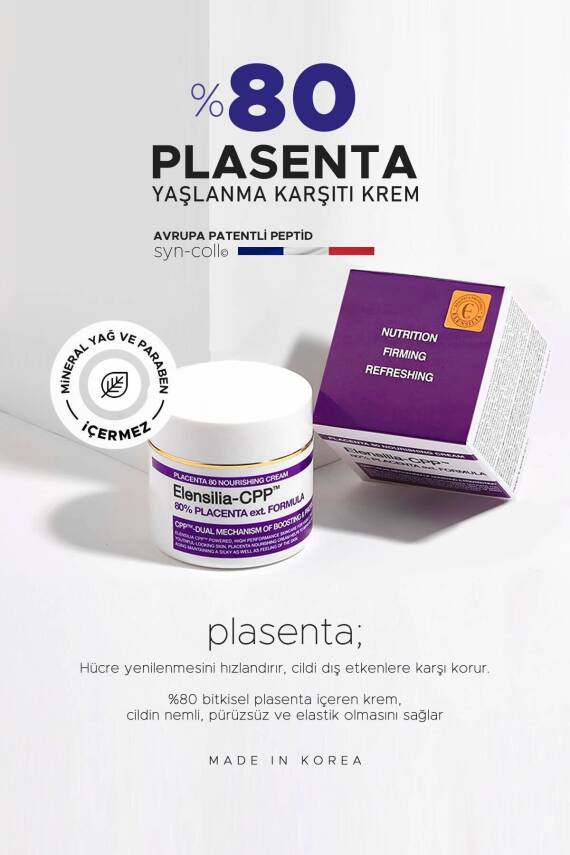 Yaşlanma Karşıtı; Sıkılaştırıcı %80 Plasenta Krem Elensilia Cpp 80 Placenta Formula Cream - 2