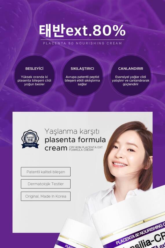 Yaşlanma Karşıtı; Sıkılaştırıcı %80 Plasenta Krem Elensilia Cpp 80 Placenta Formula Cream - 3