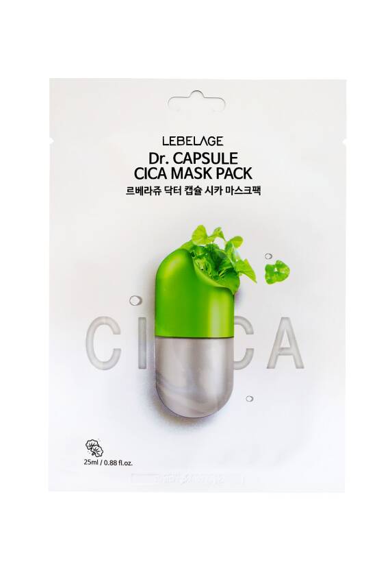 Yatıştırıcı Kapsül Centella Asiatica Kağıt Maske LEBELAGE Dr. Capsule Cica Mask Pack - 1