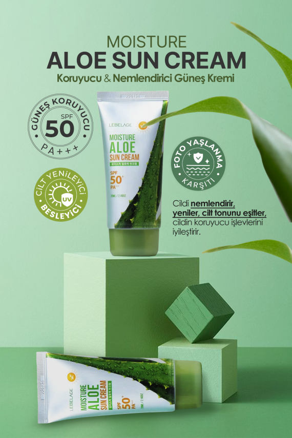 Yatıştırıcı; Nemlendirici Aloe Vera Spf 50 + Pa +++ Güneş Kremi Moisture Aloe Sun Cream - 5