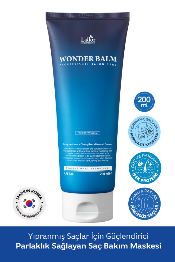 Yıpranmış Saçlar İçin Güçlendirici ve Parlaklık Sağlayan Saç Maskesi Lador Wonder Balm - 3